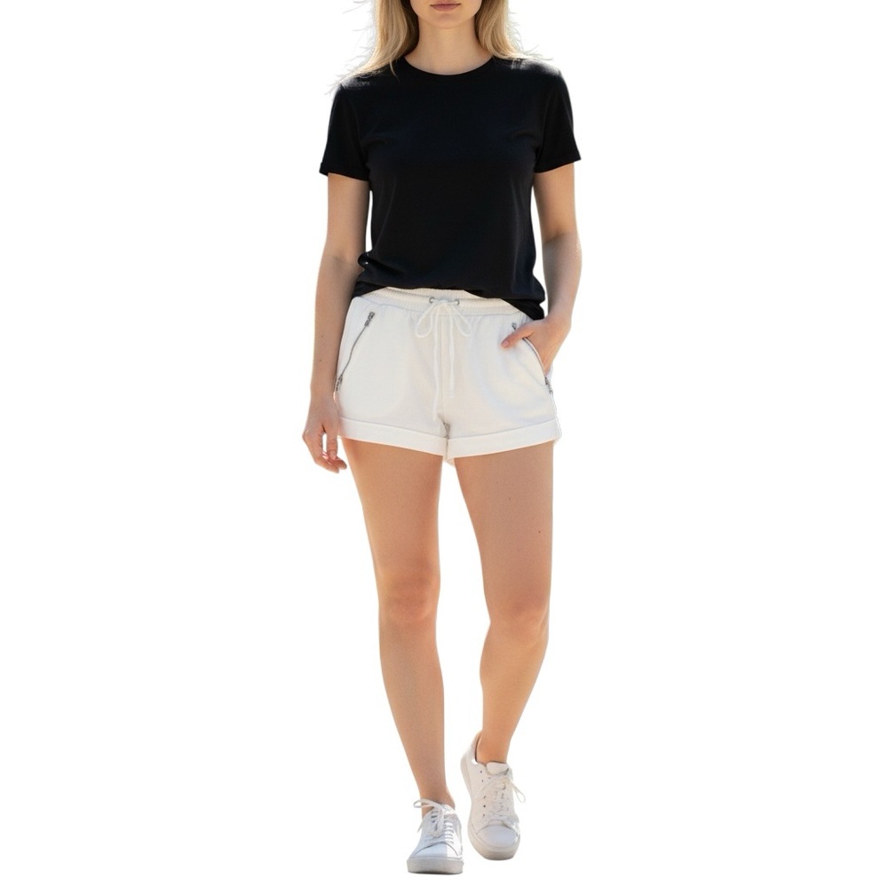 Forever 21 Solid White 100% Nylon Drawstring Pull On Casual Beach Short Shorts